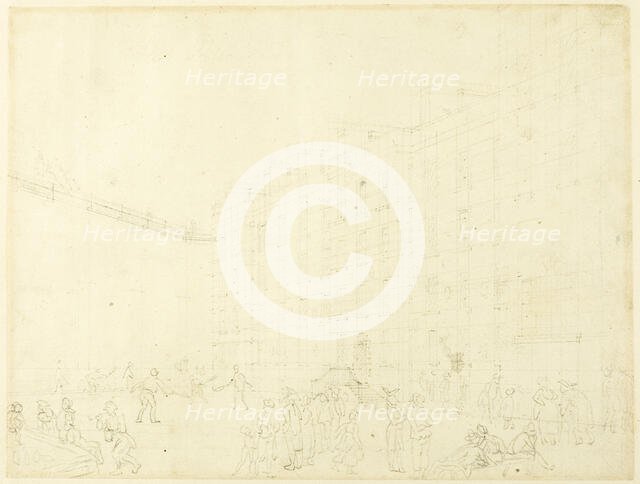 Study for Fleet Prison, from Microcosm of London, c. 1808. Creator: Augustus Charles Pugin.