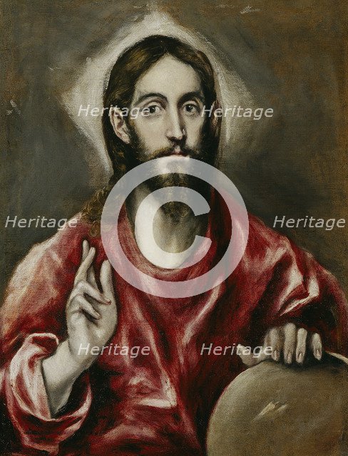 Salvator Mundi (Saviour of the World), 1608-1614. Artist: El Greco, Dominico (1541-1614)