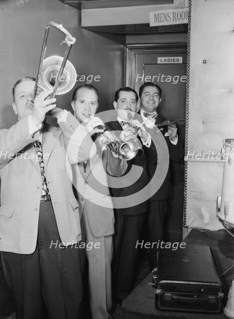 Portrait of George Brunis and Tony Parenti, Jimmy Ryan's (Club), New York, N.Y., ca. Aug. 1946. Creator: William Paul Gottlieb.