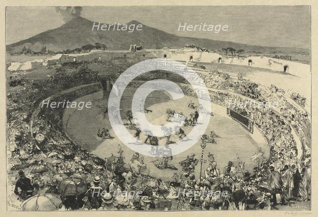 Italy. The Festival of Pompei, The circus of gladiators , 1884. Creator: Auguste Louis Lepère (French, 1849-1918).