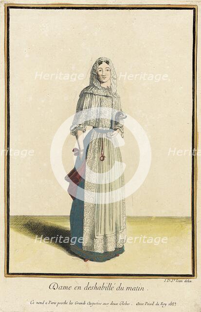 Recueil des modes de la cour de France, 'Dame en Deshabillé du Matin', 1683. Creator: Jean de Dieu.