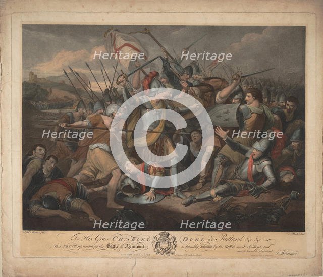 The Battle of Agincourt on 25 October 1415, 1783. Artist: Burke, Thomas (1749-1815)