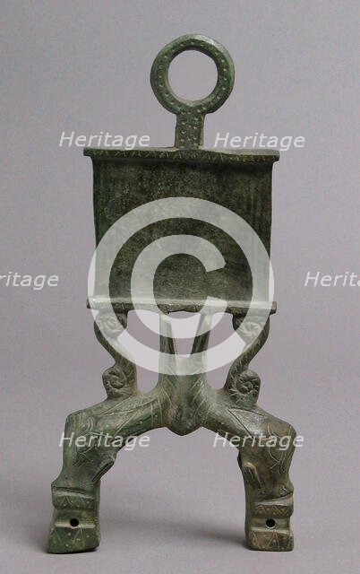 Lamp Handle with Dolphins, Byzantine, 4th-5th century. Creator: Unknown.