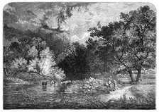 Exhibition of the National Institution - "A Woodland River" - painted by S. R. Percy, 1850. Creator: Unknown.
