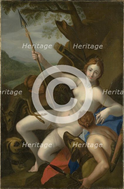 Diana with Nymphs, Dogs and Game, c1600. Creator: Anon.