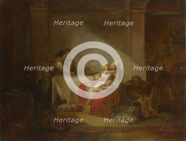 Interior Scene. The Happy Mother, Second Half of the 18th cen.. Artist: Fragonard, Jean Honoré (1732-1806)