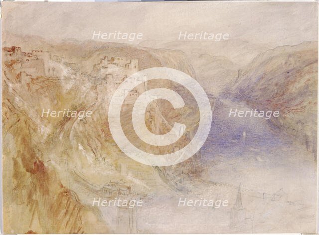 Rheinfels, St Goar and Thurnberg, 1840-1844.	. Creator: JMW Turner.