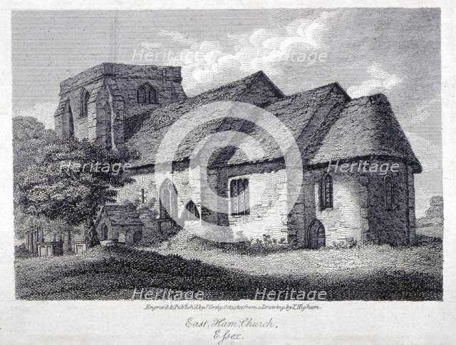 The Church of St Mary Magdalene, East Ham, Newham, London, 1812.                                     Artist: John Greig
