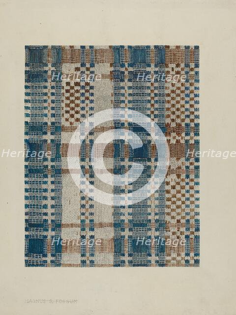 Handwoven Coverlet, c. 1938. Creator: Magnus S. Fossum.