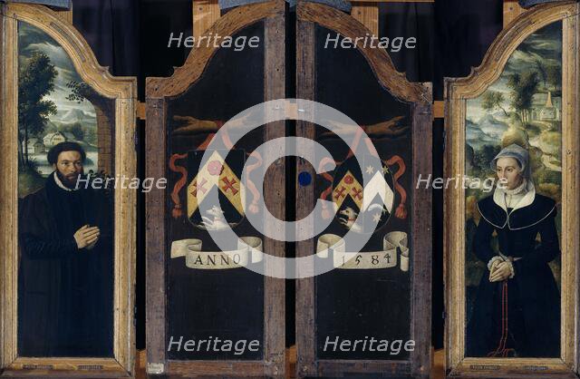 Two Wings of a Triptych with the Portraits of Julien de Brouckere and his Wife Elisabeth Canneel, 15 Creator: Anon.