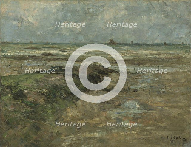 The Breakwater, 1878?. Creator: James Ensor.