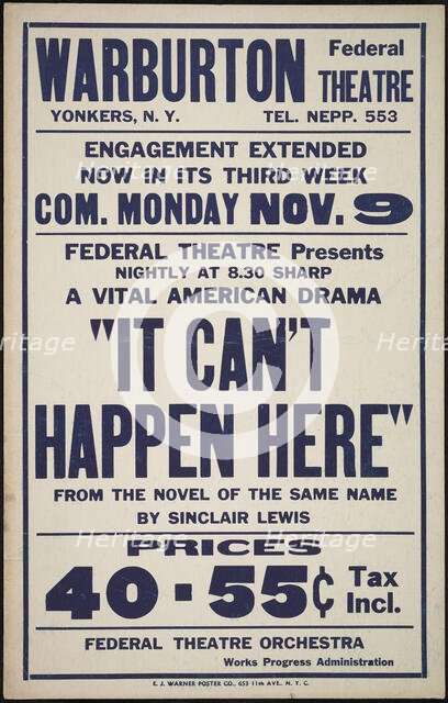 It Can't Happen Here, Yonkers, NY, [193-]. Creator: Unknown.