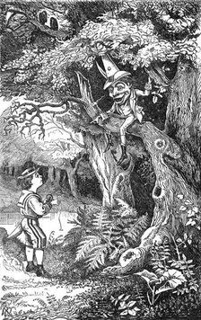 Harry and the Dwarf, from Mr. Knatchbull-Hugessen's "Tales at Tea-Time", 1872. Creator: Unknown.