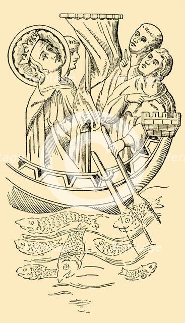 'St. Louis, King of France, Crosses the Sea to the Holy Land', 13th century, (c1930).  Creator: Unknown.