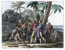 Christopher Columbus arriving in the New World, 1492 (1817-1826). Artist: Bonatti