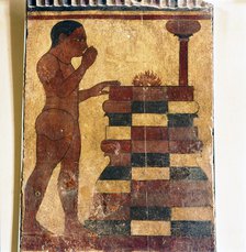 Etruscan Tomb-Painting of Man at Altar from Caere, late 6th century BC. Artist: Unknown.
