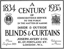 'A Century of Conscientious Service To The Public', 1935. Artist: Unknown.