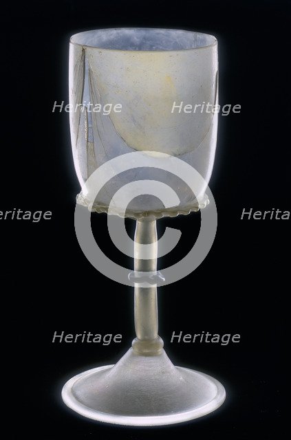 Glass goblet, 14th century. Artist: Unknown
