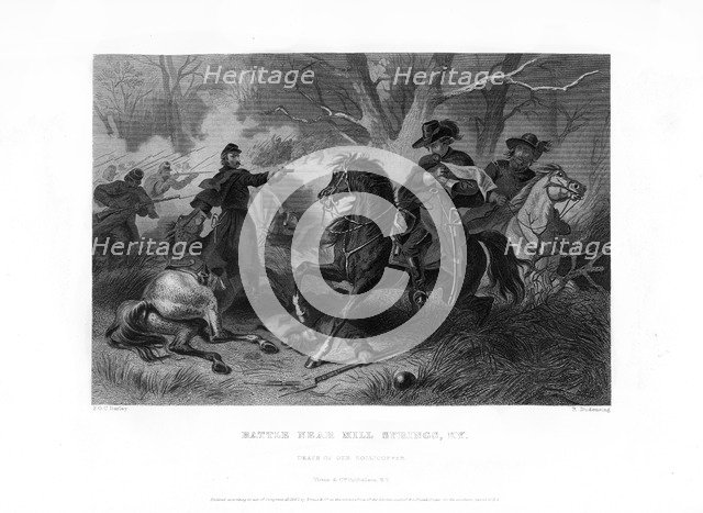 Death of General Felix Zollicoffer, Battle of Mill Springs, Kentucky, 19 January 1862, (1862-1867).Artist: R Dudensing