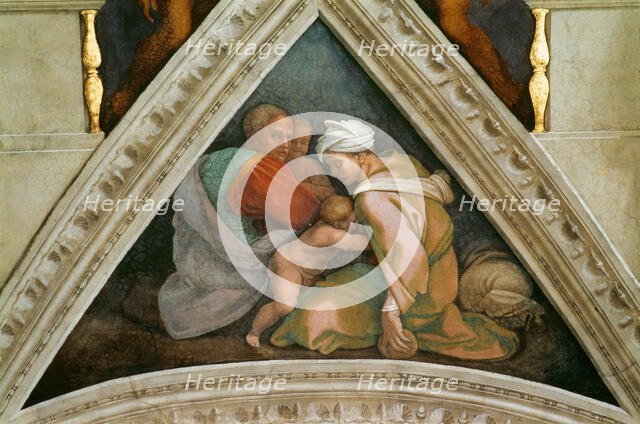 The Ancestors of Christ: Ozias (Sistine Chapel ceiling in the Vatican), 1508-1512. Creator: Buonarroti, Michelangelo (1475-1564).