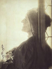 Gertrude Ka¨sebier, head-and-shoulders profile portrait, facing left, 1905. Creator: Adolph de Meyer.