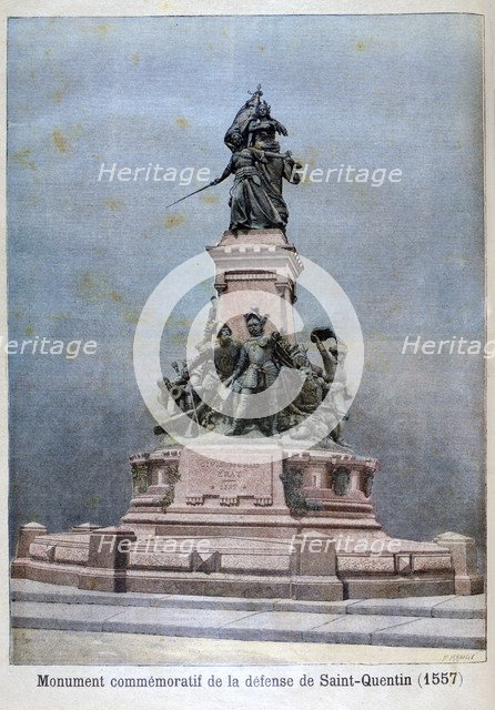 Monument to the defence of St Quentin, 1557, (1896). Creator: F Meaulle.