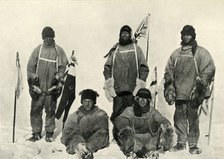 'At The South Pole, (Bowers pulls the string)', January 1912, (1913). Artist: Henry Bowers.