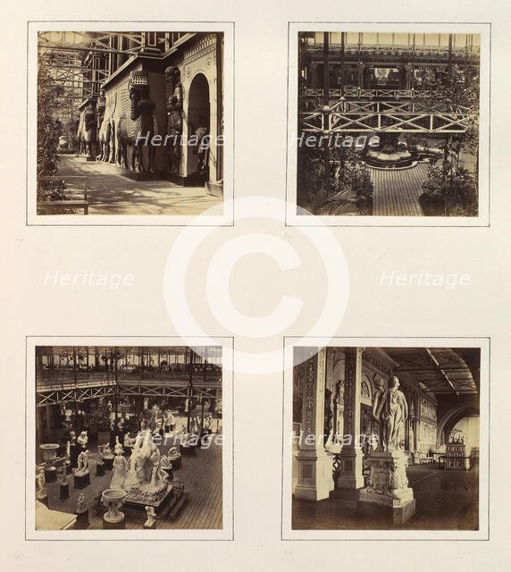 [Assyrian Court, Facade Towards the Nave; Elevated View of Assyrian Court; Greek and R..., ca. 1859. Creator: Attributed to Philip Henry Delamotte.