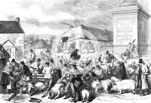 Sketches from Ireland: the Pig Fair at Trim, County Meath, 1870. Creator: Unknown.