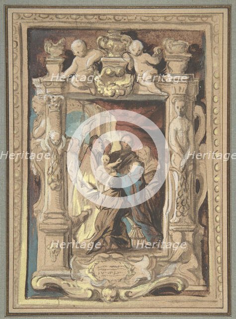 The Presentation in the Temple, with a Design for a Sculpted Frame, ca. 1630-1635. Creator: Jacob Jordaens.