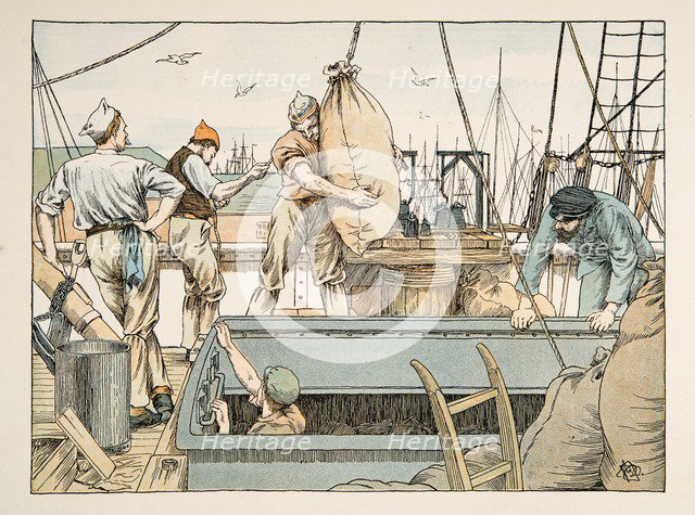 The Stevedore,  from Four and Twenty Toilers, pub. 1900 (colour lithograph)