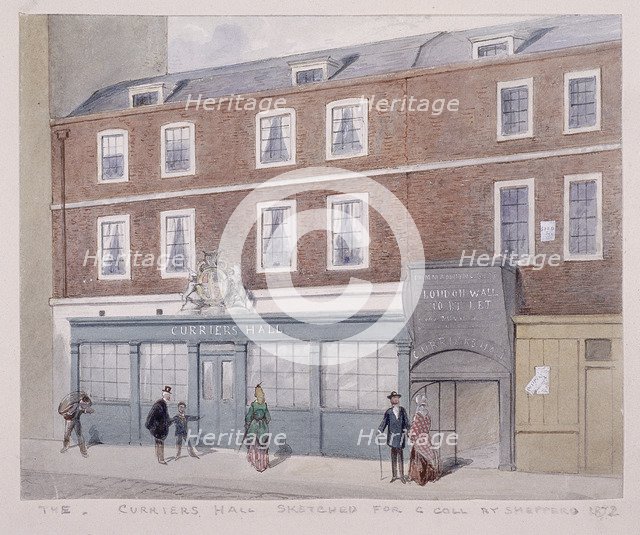Curriers' Hall, London Wall, London, 1872; with figures. Artist: Shepperd