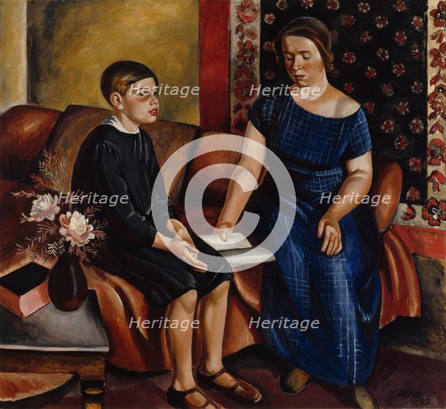 Hearing the Homework , 1923. Creator: Ollila, Yrjö (1887-1932).