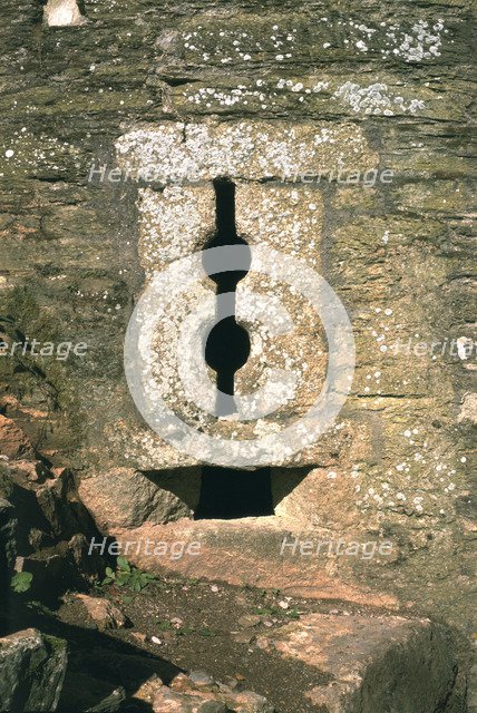 Gun loop at Berry Pomeroy Castle, Devon, 1995. Artist: J Bailey