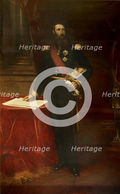 Portrait of Leopold II (1835-1909), King of the Belgians, c. 1870. Creator: Gallait, Louis Joseph (1810-1877).