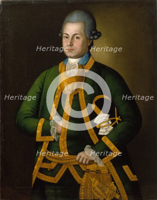 Portrait of Pyotr Ivanovich Nirotmortsev, 1774. Artist: Vasilyev, Ivan (1730-?)