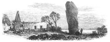 Prehistoric Remains in Jersey: the Menhir le Quesnel, 1870. Creator: Unknown.