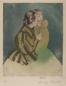 Peasant Mother and Child, c. 1894. Creator: Mary Cassatt.