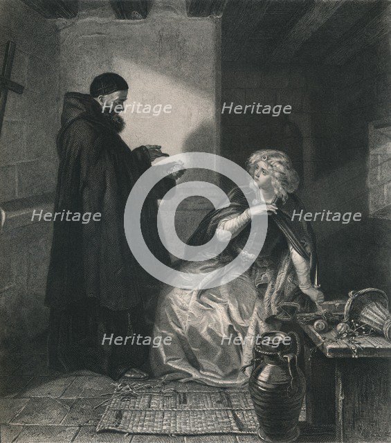 'Juliet in the Cell of Friar Lawrence (Romeo and Juliet)', c1870. Artist: Herbert Bourne.
