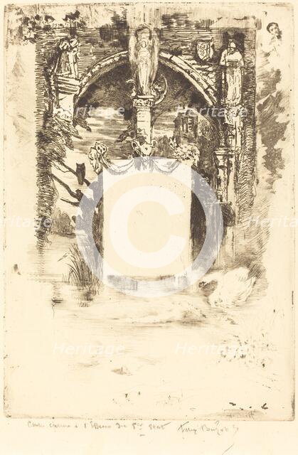 Ex-Libris pour "L'Ensorcelée" (Bookplate for "L'Ensorcelée"), c. 1883/1885. Creator: Felix Hilaire Buhot.