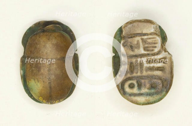 Scarab: Menkheperra (Thutmose III), Egypt, Third Intermediate Period, Dynasty 22 (abt 945-715 BCE). Creator: Unknown.