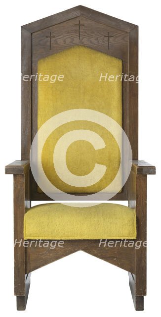 Pastor's chair from the First African Methodist Episcopal Church of Los Angeles, ca. 1969. Creator: Unknown.