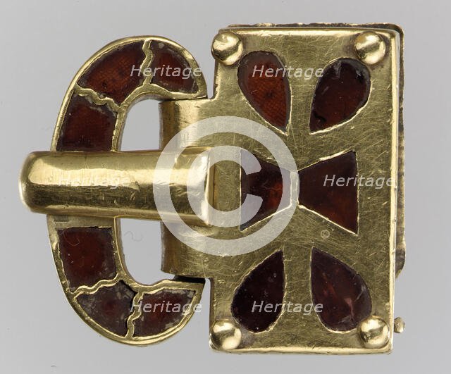 Gold Buckle with Garnets, Germanic, 400-500. Creator: Unknown.