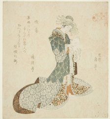 Liu Haichan (Gamma), from the series "Lives of Taoist Immortals Parodied by Courtesa..., c. 1821/22. Creator: Gakutei.