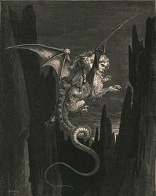 'New terror I conceived at the steep plunge', c1890.  Creator: Gustave Doré.