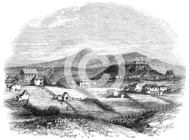 Taranaki (New Plymouth), the village-capital of the province of New Plymouth, North Island..., 1860. Creator: Unknown.