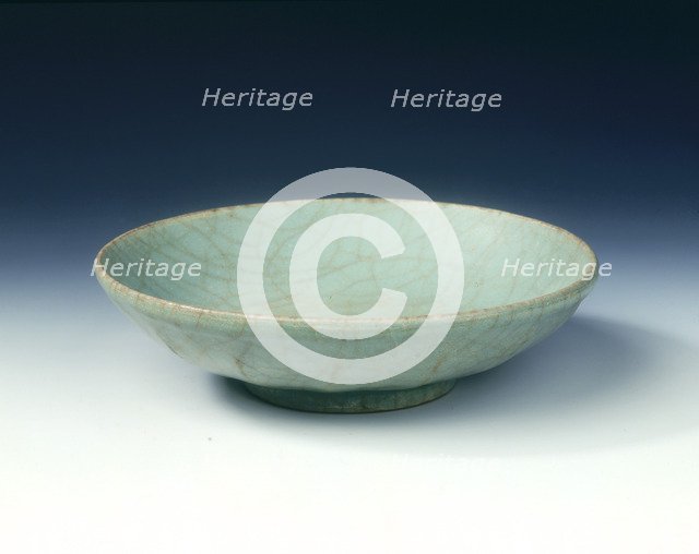 Longquan celadon saucer with crackled Guan type glaze, Southern Song dynasty, China, 1127-1279. Artist: Unknown
