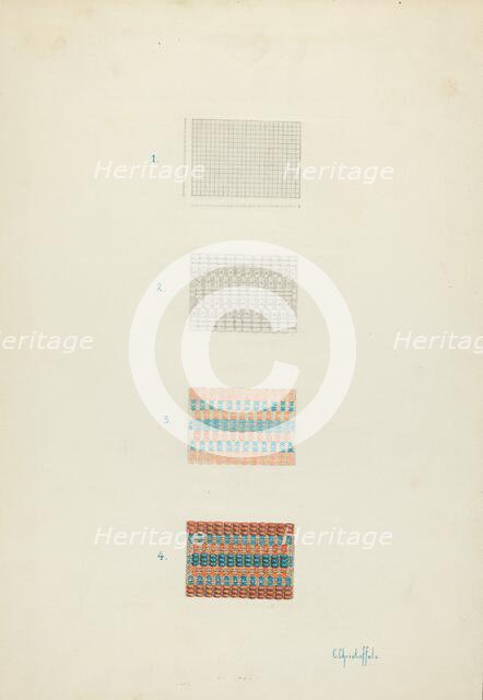 Detail of Coverlet: Technique Demonstration, 1935/1942. Creator: Cornelius Christoffels.