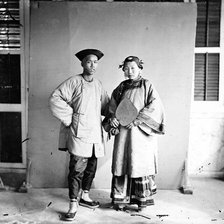 Amoy, Fukien province, China: a married couple, standing, 1870. Creator: John Thomson.