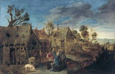 Village Scene with Men drinking, 1631. Creator: Adriaen Brouwer.